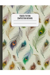 Peacock Pattern Composition Notebook