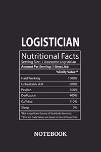 Nutritional Facts Logistician Awesome Notebook