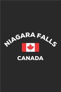 Niagara Falls Canada: Canadian Flag City Notebook Journal Lined Wide Ruled Paper Stylish Diary Vacation Travel Planner 6x9 Inches 120 Pages Gift