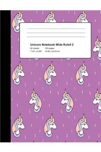 Unicorn Notebook Wide Ruled 2