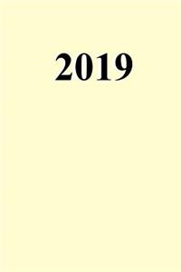 2019 Weekly Planner Cream White Color Simple Plain Cream 134 Pages