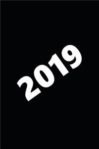 2019 Daily Planner 2019 Large Font Angled Black White 384 Pages