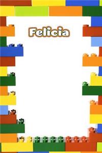 Felicia: Personalized Building Brick Isometric Dot Paper Journal, Diary Notebook, Log Featuring 120 Pages 6x9