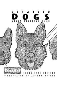 Detailed Dogs - Adult Coloring Book