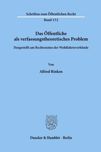 Das Offentliche ALS Verfassungstheoretisches Problem, Dargestellt Am Rechtsstatus Der Wohlfahrtsverbande