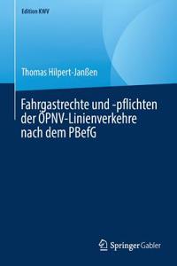 Fahrgastrechte Und -Pflichten Der Öpnv-Linienverkehre Nach Dem Pbefg