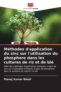 Méthodes d'application du zinc sur l'utilisation du phosphore dans les cultures de riz et de blé