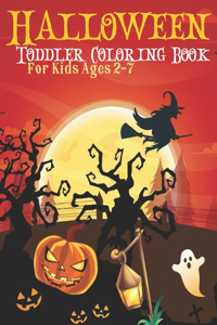 Halloween Toddler Coloring Book For Kids Ages 2-7