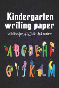 -Kindergarten writing paper with lines for ABC kids And numbers