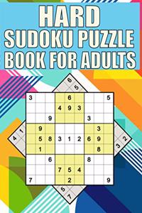 Hard Sudoku puzzle book For Adults