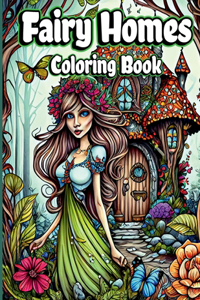 Fairy Homes Coloring Book : Adult Fantasy Fairies with Magical Mushroom Houses and Beautiful flowers for relaxation and Anxiety Relief Coloring pages for Women