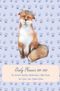 Daily Planner 2019 - 2020 Time Schedule, Meal Plan, Weather / Mood & Water Tracker, Top 3 Goals, Tasks, Gratitude Section