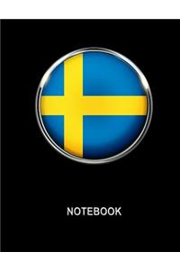 Notebook. Sweden Flag Cover. Composition Notebook. College Ruled. 8.5 x 11. 120 Pages.