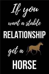 If You Want A Stable Relationship Get A Horse