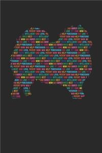 Pomeranian Journal - Pomeranian Notebook 'Word Cloud' - Gift for Pomeranian Lovers