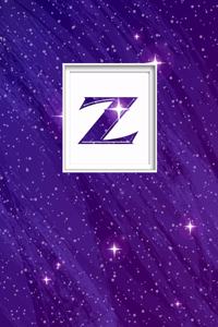 Z: Monogram Initial Z Universe Background and a Lot of Stars Notebook for the Woman, Kids, Children, Girl, Boy 8.5x11