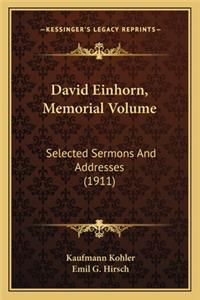 David Einhorn, Memorial Volume