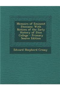Memoirs of Eminent Etonians