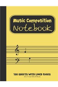 Music Composition Notebook! 100 Sheets with Lined Pages