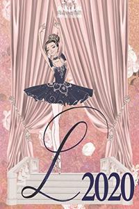 2020 Weekly Planner - Ballerina Princess Monogram Initial Letter 