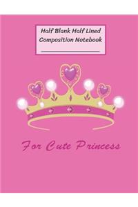 Half Blank Half Lined Composition Notebook