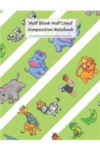 Half Blank Half Lined Composition Notebook
