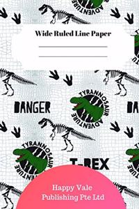 Cute Dinosaur Foot Theme Wide Ruled Line Paper