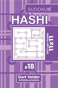 Sudoku Hashi - 200 Logic Puzzles 11x11 (Volume 18)