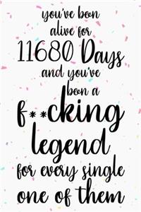 You've been alive for 11680 days and you've been a fucking legend for every single one of them