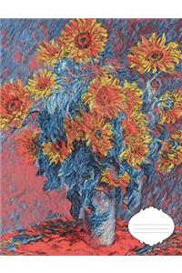 Vintage Van Gogh Red Sunflower Composition Book