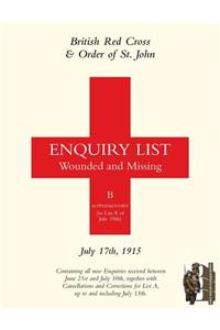 British Red Cross & Order of St John Enquiry List for Wounded and Missing