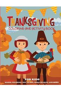 Thanksgiving Coloring Book and Activity Book for Kids