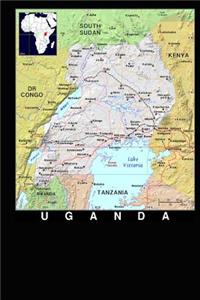 Modern Day Color Map of Uganda in Africa Journal