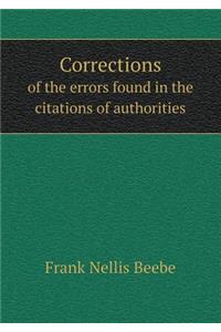 Corrections of the Errors Found in the Citations of Authorities