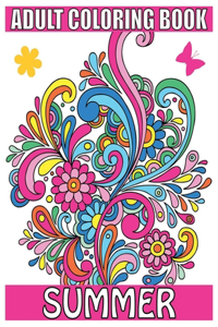 Adult Coloring Book Summer
