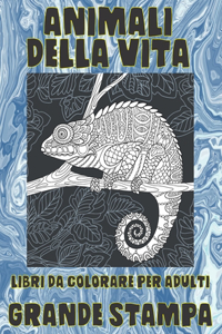 Libri da colorare per adulti - Grande stampa - Animali della vita
