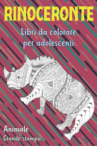 Libri da colorare per adolescenti - Grande stampa - Animale - Rinoceronte