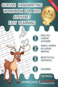 Cursive handwriting workbook for kids alphabet easy learning