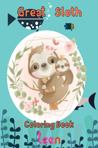 Great Sloth Coloring book kids