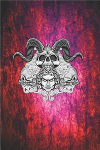 Gothic Notizbuch Weiße Schädel auf Magie