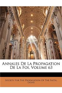 Annales de la Propagation de la Foi, Volume 63