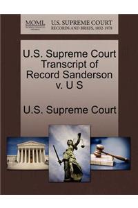 U.S. Supreme Court Transcript of Record Sanderson V. U S