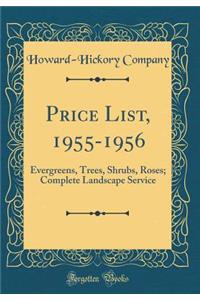 Price List, 1955-1956