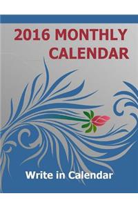 2016 Monthly Calendar