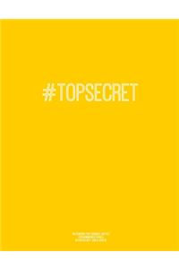 Notebook for Cornell Notes, 120 Numbered Pages, #TOPSECRET, Gold Cover