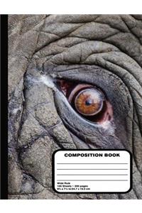 Wild Animal Eye Composition Notebook 200 Wide Ruled Pages