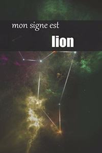 lion signe astrologique, carnet ligné