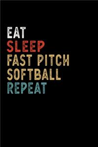 Eat Sleep Fast Pitch Softball Repeat Funny Sport Gift Idea