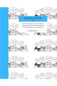 Wide Ruled Notebook Cat Composition Book