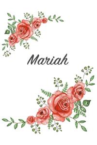 Mariah: Personalized Composition Notebook - Vintage Floral Pattern (Red Rose Blooms). College Ruled (Lined) Journal for School Notes, Diary, Journaling. Flo